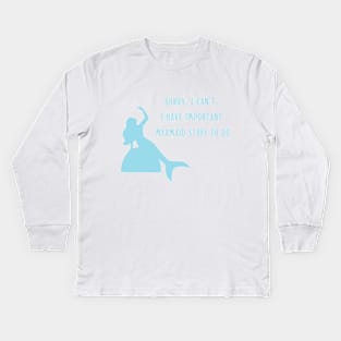 Mermaid club quote cute ocean graphic Kids Long Sleeve T-Shirt